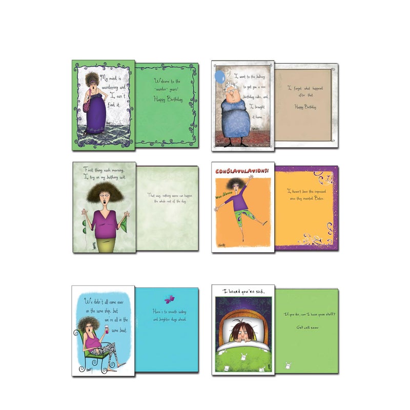 Leanin' Tree Laugh With Leslie - Made In USA - 20 Assorted Cards with Envelopes All Occasion, Bulk Birthday Cards for Women, Birthday Cards Funny Enough to Make You Laugh Out Loud - Image 3
